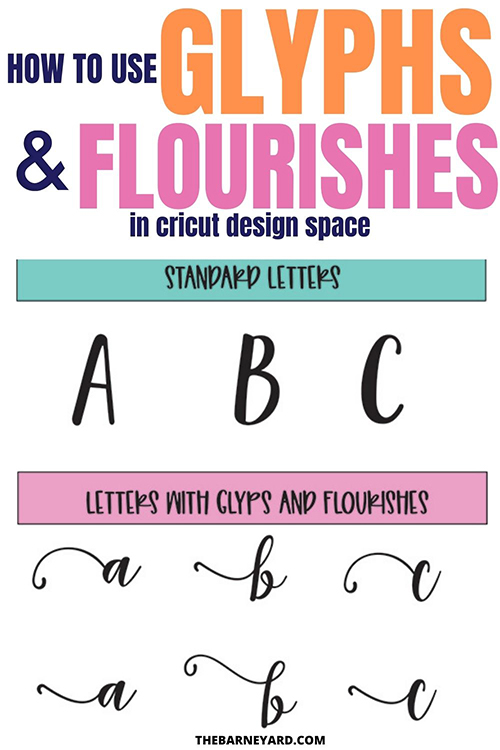 How to use Glyphs and Flourishes in Cricut Design Space