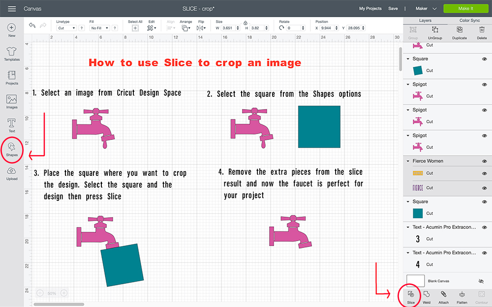 How to use Slice in Cricut Design Space