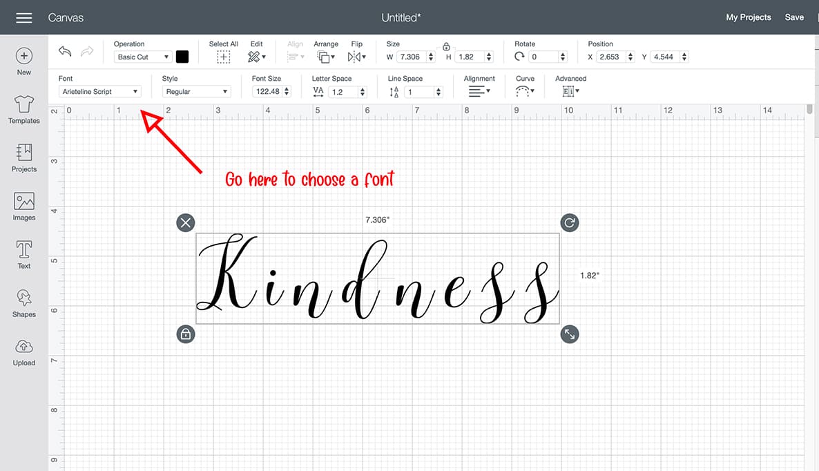 how to use glyphs and flourishes in Cricut Design Space