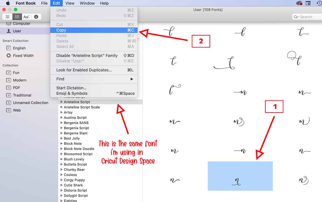 how to use glyphs and flourishes in Cricut Design Space